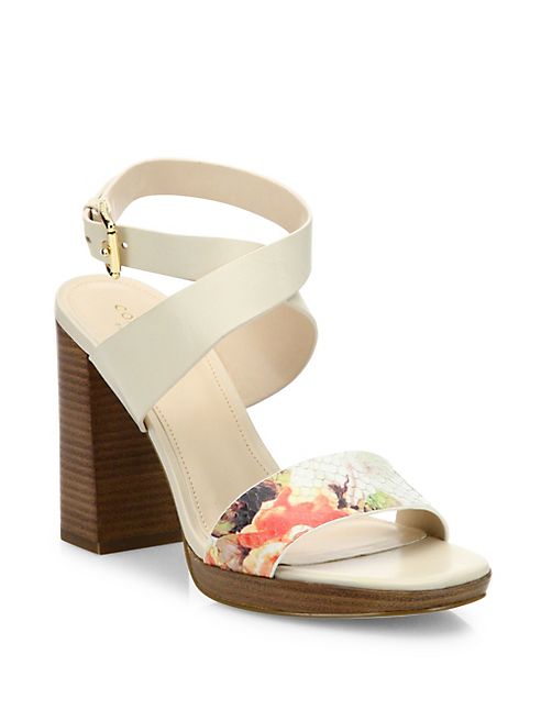 Cole Haan - Fenley Leather Ankle-Wrap Block Heel Sandals