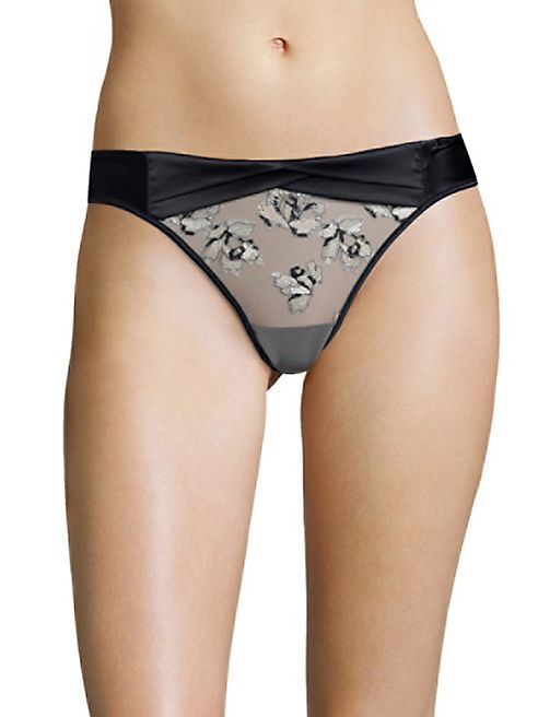 Calvin Klein Underwear - Black Tempt Floral Mesh Thong