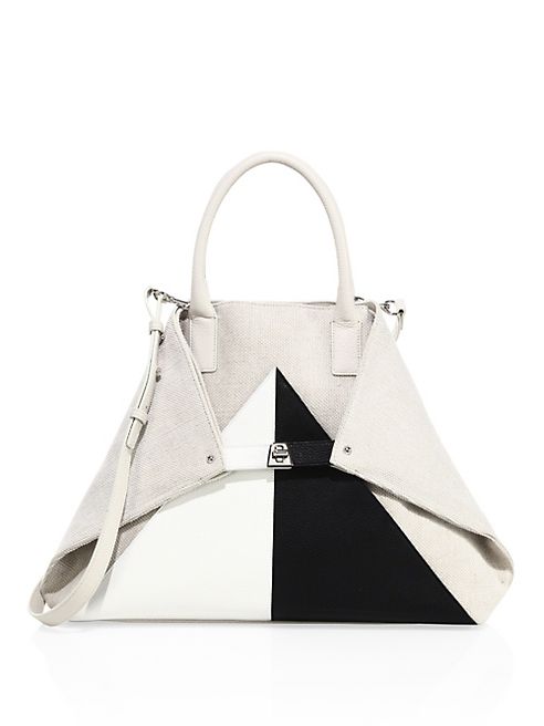 Akris - AI Medium Canvas & Leather Tote