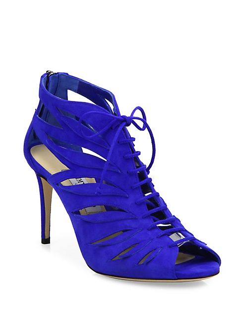 Jimmy Choo - Keena Cutout Suede Lace-Up Sandals