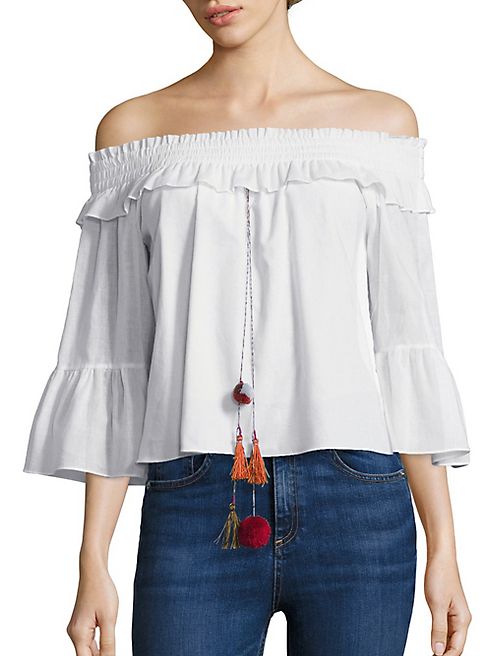 MISA Los Angeles - Alma Off-the-Shoulder Cropped Top