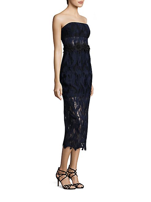 ABS - Strapless Lace Midi Dress