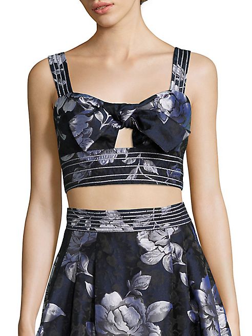 ABS - Tie-Front Cropped Bustier Top