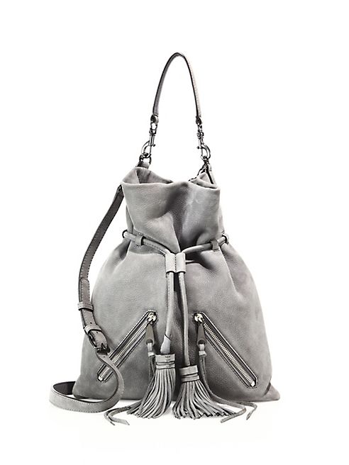 Rebecca Minkoff - Large Nubuck Leather Moto Drawstring Bag