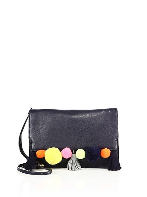 Rebecca Minkoff - Sofia Pom-Pom Leather Clutch