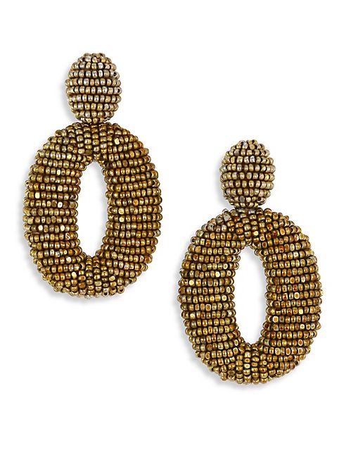 Oscar de la Renta - Classic Oscar Beaded O Clip-On Earrings