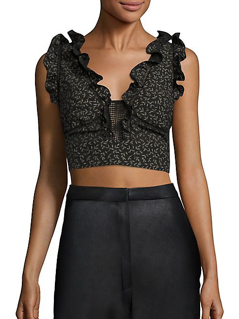 Rebecca Taylor - Dragonfly Ruffle Cropped Top