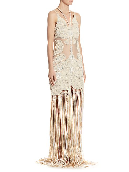 Jonathan Simkhai Collection - Beaded Fringe Gown