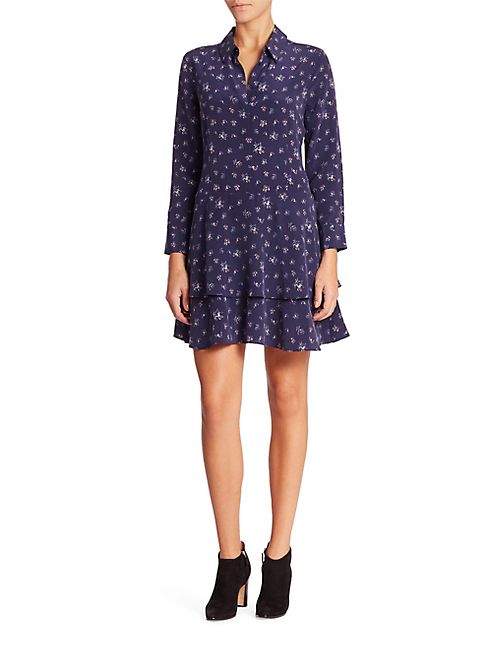 Equipment - Natalia Floral-Print Silk Shirtdress