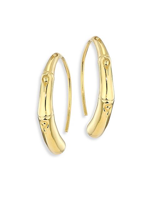 John Hardy - Bamboo 18K Yellow Gold Hoop Earrings/1