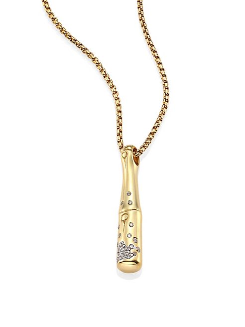 John Hardy - Bamboo Diamond & 18K Yellow Gold Pendant Necklace