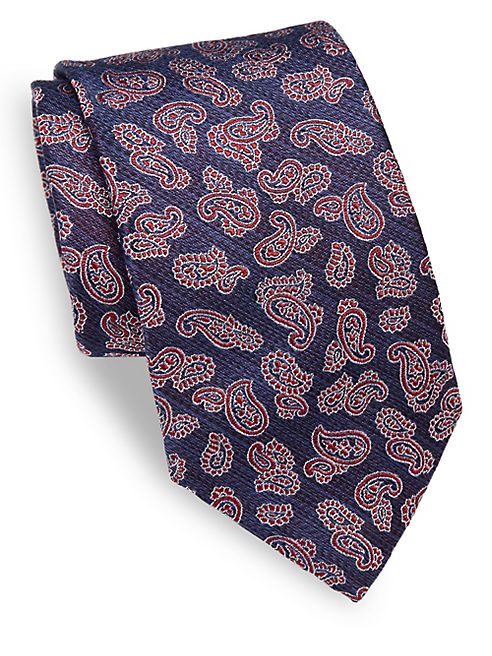 ISAIA - Paisley Patterned Silk Tie