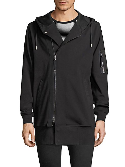 Diesel Black Gold - Zip-Front Extended Length Military Hoodie