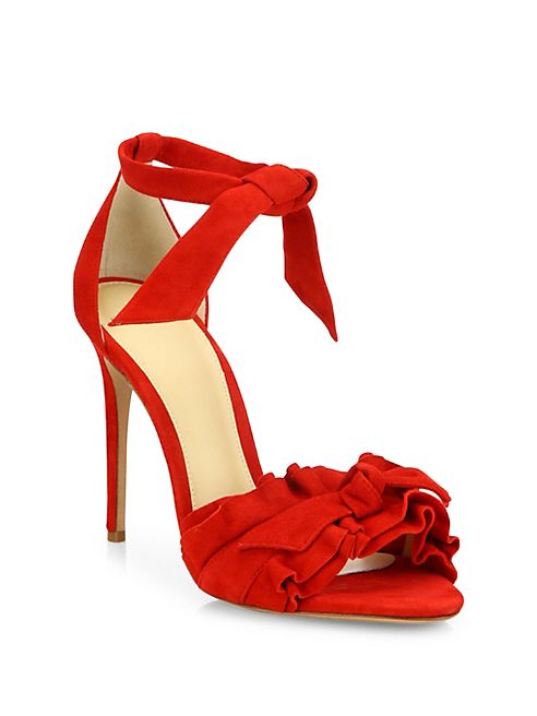 Alexandre Birman - Lupita Ruffled Suede Ankle-Strap Sandals