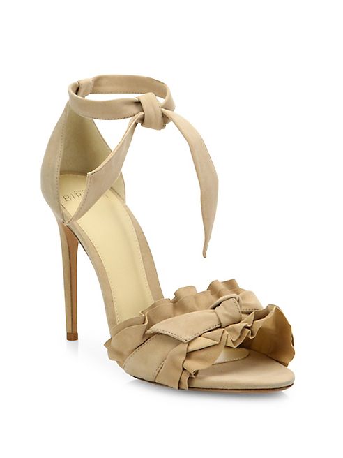 Alexandre Birman - Lupita Ruffled Suede Ankle-Strap Sandals