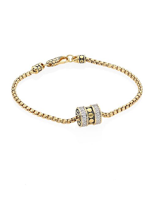 John Hardy - Dot Diamond & 18K Yellow Gold Roller Bracelet