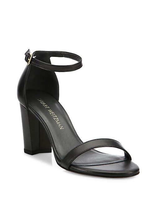 Stuart Weitzman - Nearlynude Leather Block Heel Sandals