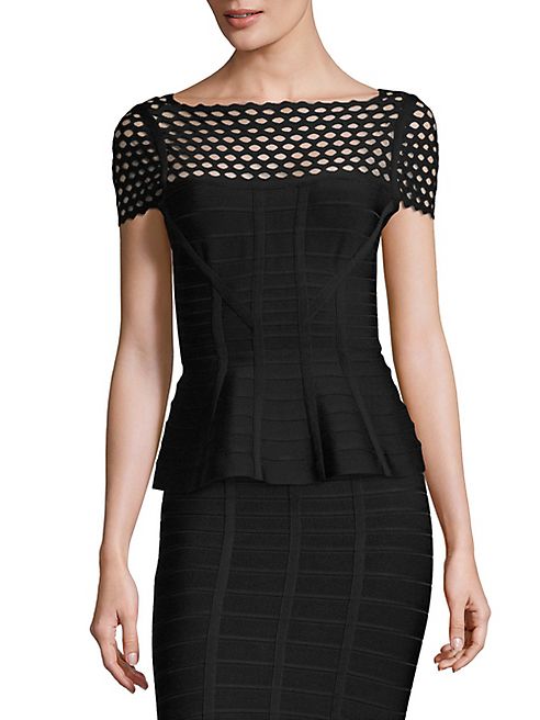 Herve Leger - Knit Peplum Top