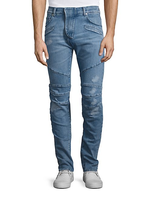 Pierre Balmain - Distressed Slim-Fit Jeans