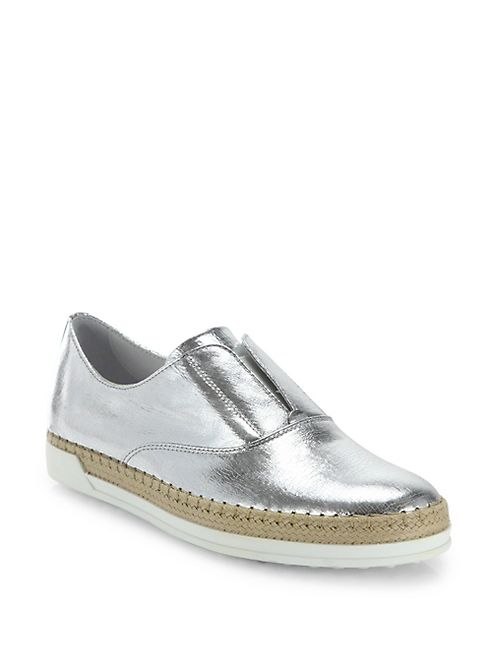 Tod's - Leather Espadrille Slip-On Sneakers