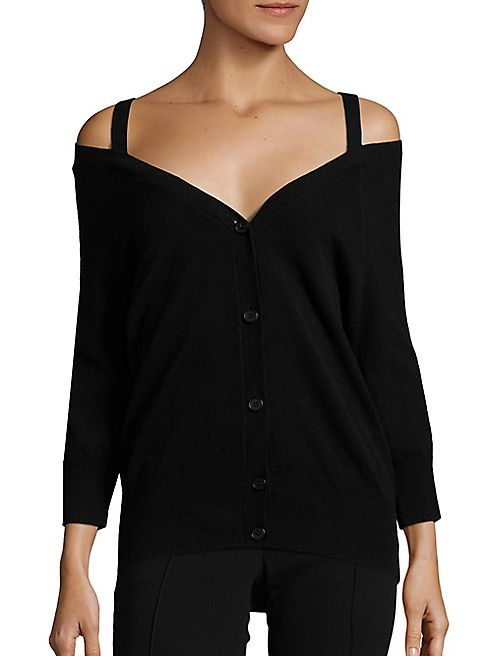 Theory - Saline B Cashmere Cold-Shoulder Cardigan