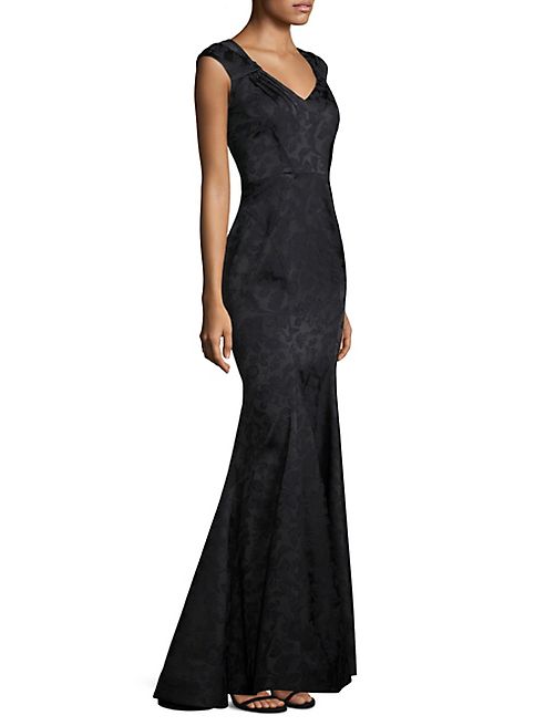 Zac Posen - Floral Cap Sleeve Gown