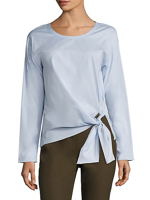 Theory - Serah Stretch-Cotton Tie-Waist Top