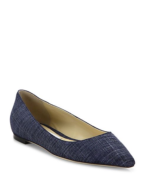 Jimmy Choo - Romy Denim Point Toe Flats