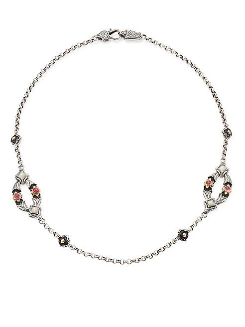 Konstantino - Nemesis Mother-Of-Pearl & Pink Tourmaline Two-Station Necklace