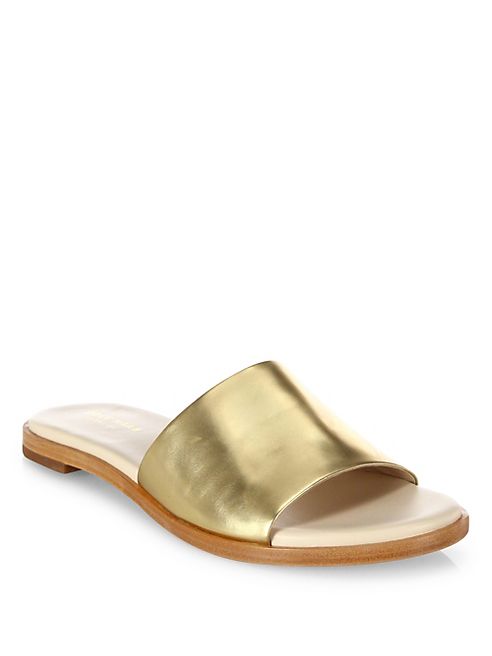 Cole Haan - Anica Metallic Leather Slide Sandals