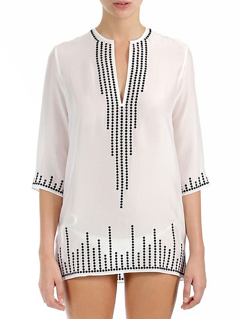 Marie France Van Damme - Embroidered Silk Short Tunic