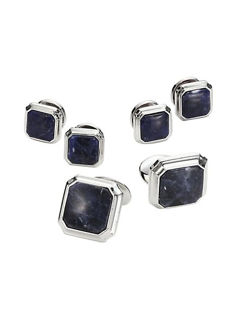 David Donahue - Octagonal Sodalite Sterling Silver Cuff Links Set