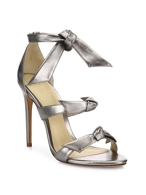 Alexandre Birman - Lolita Bow Metallic Leather Sandals