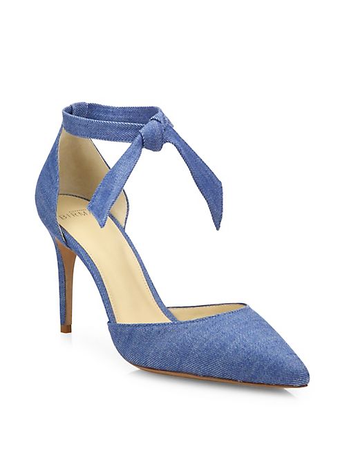 Alexandre Birman - Cristinah Denim d'Orsay Ankle-Strap Pumps