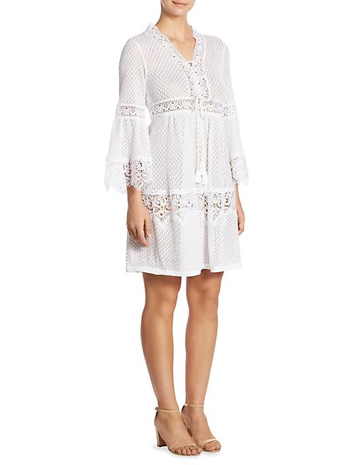 Alberta Ferretti - Lace Bell Sleeve Dress