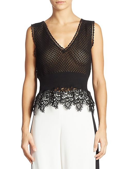 Alberta Ferretti - Sleeveless Lace Top