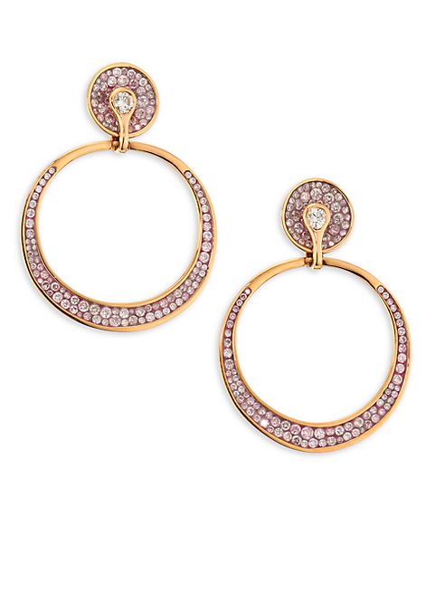 Plevé - Opus Pink Diamond & 18K Rose Gold Hoop Earrings