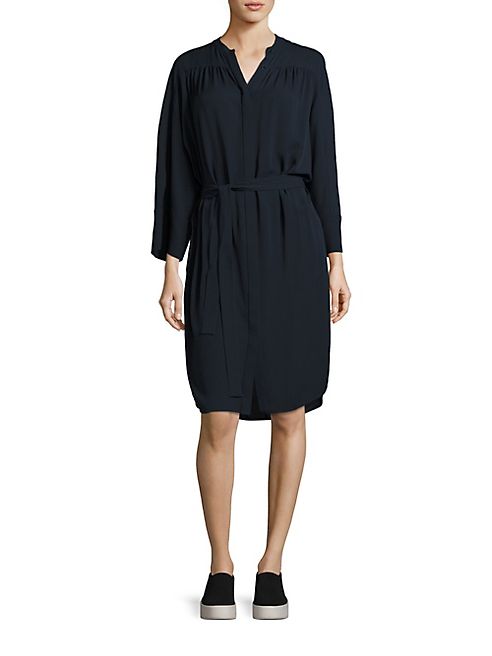 Vince - Shirred Silk Shirtdress