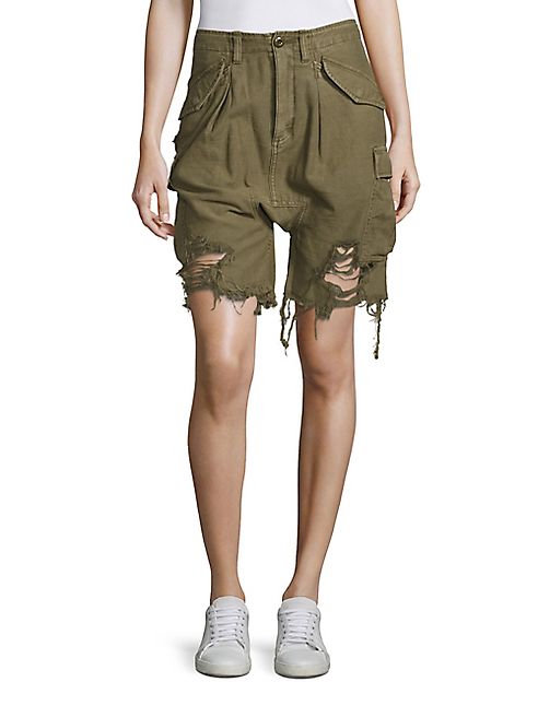 R13 - Harem Distressed Cargo Shorts