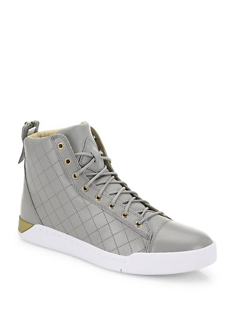 Diesel - Tempus Diamond Leather Mid-Top Sneakers