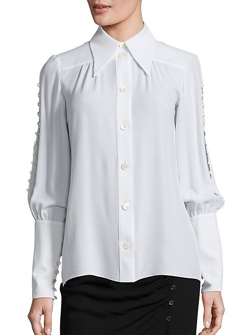 Michael Kors Collection - Button Sleeve Silk Blouse