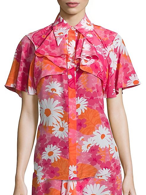 Michael Kors Collection - Floral Button Front Top