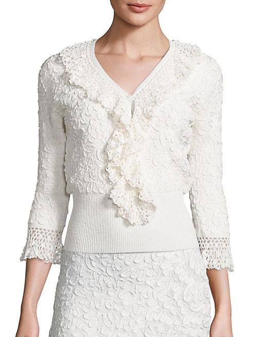 Michael Kors Collection - Eyelet Ruffle Blouse