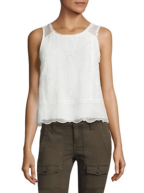 Joie - Adah Patchwork Eyelet Silk Tank Top