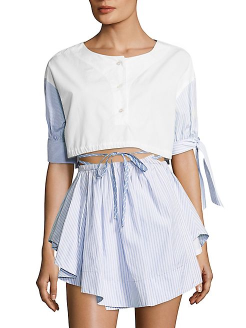 Alexander Wang - Cropped Button Front Top