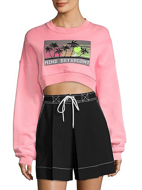 Alexander Wang - Printed Cropped Sweatshirt