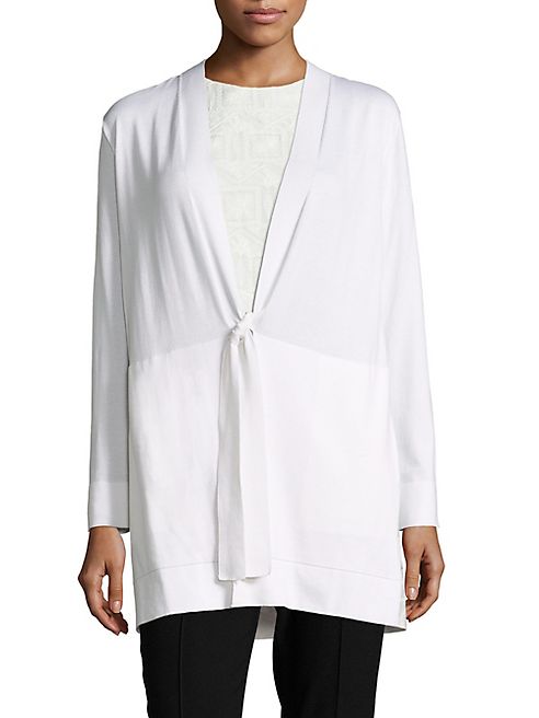 Lafayette 148 New York - Silk & Cotton Tie-Front Cardigan