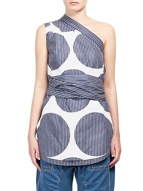 Stella McCartney - One-Shoulder Mixed Striped Top