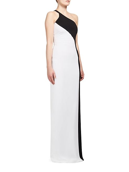 Stella McCartney - One-Shoulder Colorblock Gown