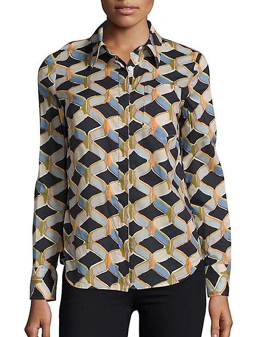 MILLY - Chain Printed Button-Down Shirt